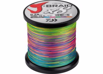 Tresse J-Braid X 8 - Multicolore - 1500m - 0.50mm - 46 kg - Daiwa