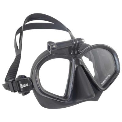 Masque Mate silicone Noir opaque antireflet - Adaptateur Go-Pro - Sigalsub