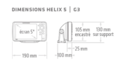 Combiné HELIX 5 G3 CHIRP, sonde Tableau Arrière et T°(411660-1)