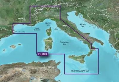 Carte BlueChart® g3 HXEU012R - Mediterranean Sea, Central-West - Garmin