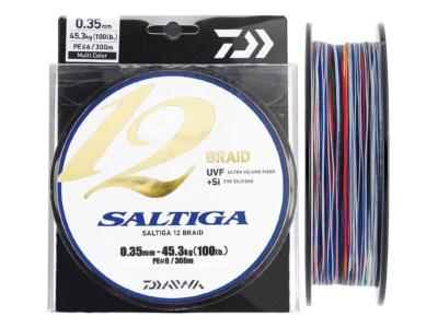 Tresse Saltiga 12 Braid Ex Multicolor - 300m - 0.45 mm - 53.4 kg - Daiwa