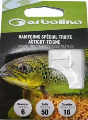 Hameçon Monte - Spécial Truite - Asticots/Teignes x10 - Ø16mm - N°6 - Garbolino