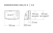 Combiné HELIX 5 G3 CHIRP DI sonde Tableau Arrière et T° (411670)