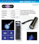 Lampe Mini torche étanche U.V 12 Leds - Flashmer