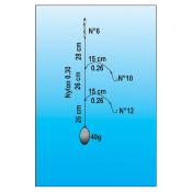 Bas de ligne palangrotte N° 8 + N° 10 - Flashmer 