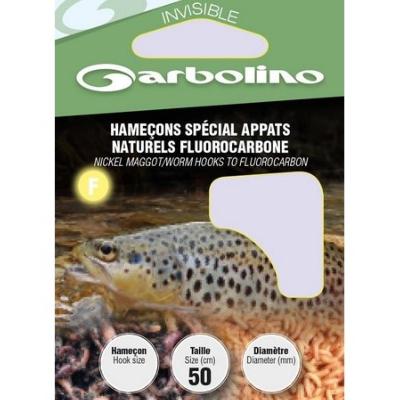 Hameçon Monte - Spécial Appâts Naturels Fluorocarbone x10 - Ø14mm - N°12 - Garbolino