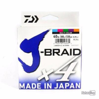 Tresse Daiwa J-Braid X4b Multicolore - 300m